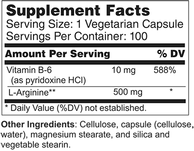 L-Arginine 500 mg Vegetarian (100 caps)